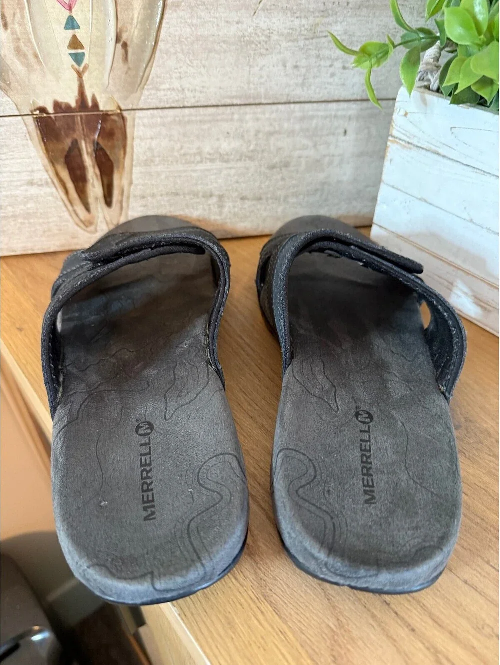 Merrell Men's Black Granite Adjustable Slide Sandals Size 8